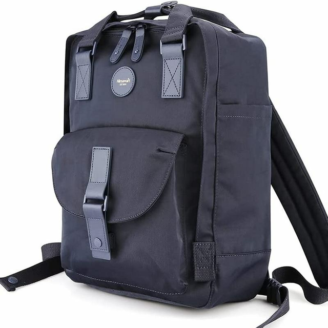 Plecak Himawari HM200 na laptopa 13,3&quot; 14,1&quot; vintage - Kolor: 10. granatowy (czarne wnętrze)