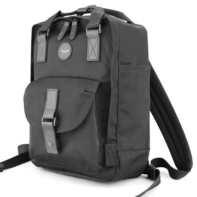 Plecak Himawari HM200 na laptopa 13,3&quot; 14,1&quot; vintage - Kolor: 09. czarny (czarne wnętrze)