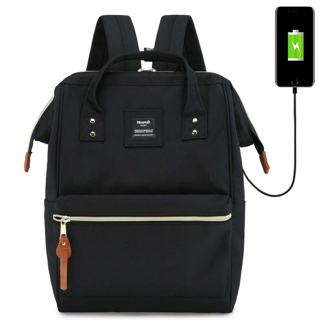 Plecak Himawari 9001 na laptopa 13,3&quot; 14,1&quot; z USB - Kolor: 01. czarny
