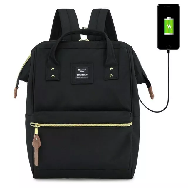 Plecak Himawari 9001 na laptopa 13,3&quot; 14,1&quot; z USB - Kolor: 01. czarny