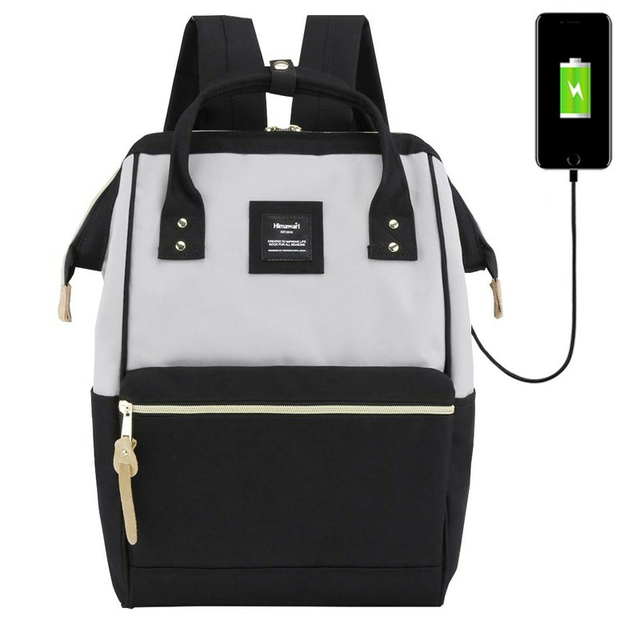 Plecak Himawari 9001 na laptopa 13,3&quot; 14,1&quot; z USB - Kolor: 11. czarno-szary