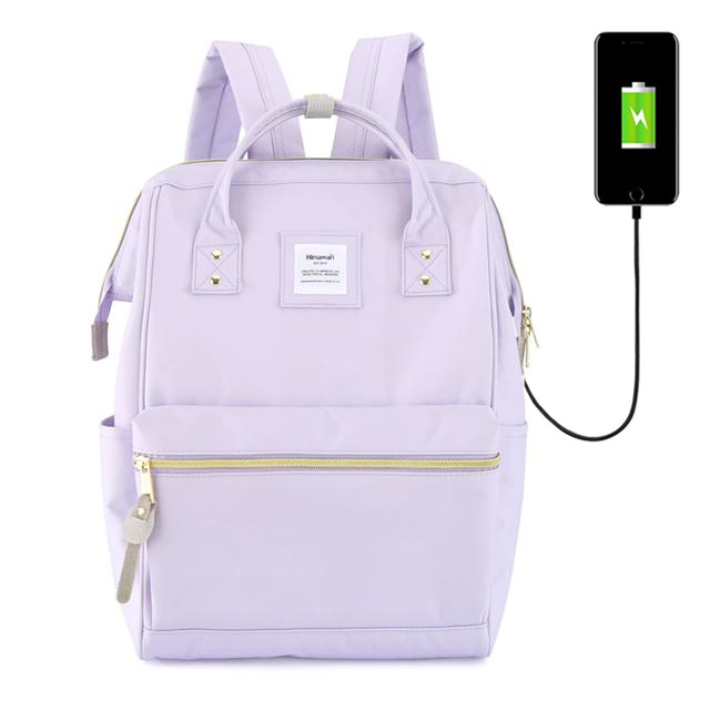 Plecak Himawari 9001 na laptopa 13,3&quot; 14,1&quot; z USB - Kolor: 21. liliowy
