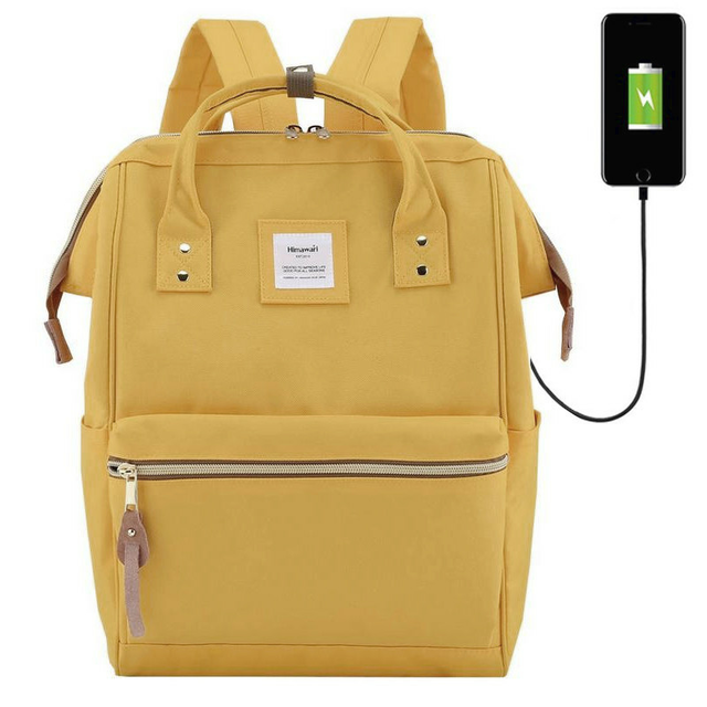 Plecak Himawari 9001 na laptopa 13,3&quot; 14,1&quot; z USB - Kolor: 17. żółty