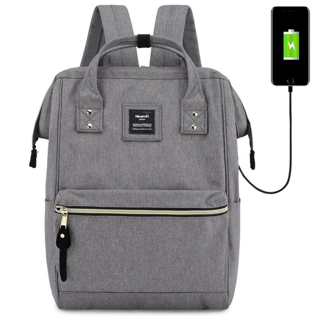Plecak Himawari 9001 na laptopa 13,3&quot; 14,1&quot; z USB - Kolor: 05. szary