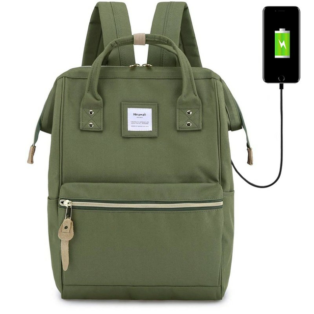 Plecak Himawari 9001 na laptopa 13,3&quot; 14,1&quot; z USB - Kolor: 04. zielony