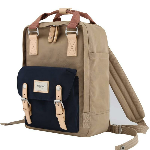 Plecak Himawari HM188L na laptopa 13,3&quot; 14,1&quot; vintage - Kolor: 57. kawowo-granatowo-różowy