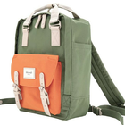 Plecak Himawari HM188L na laptopa 13,3&quot; 14,1&quot; vintage - Kolor: 68. zielono-pomarańczowy