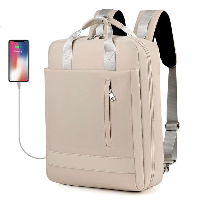OUTLET -40% Plecak JQ 1005 na laptopa 15,6&quot; z USB - Kolor: beżowy