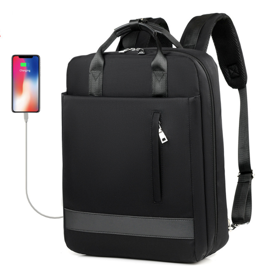 Plecak JQ 1005/17 na laptopa 17,3&quot; z USB - Kolor: czarny