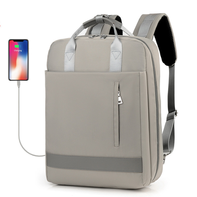 Plecak JQ 1005/17 na laptopa 17,3&quot; z USB - Kolor: szary
