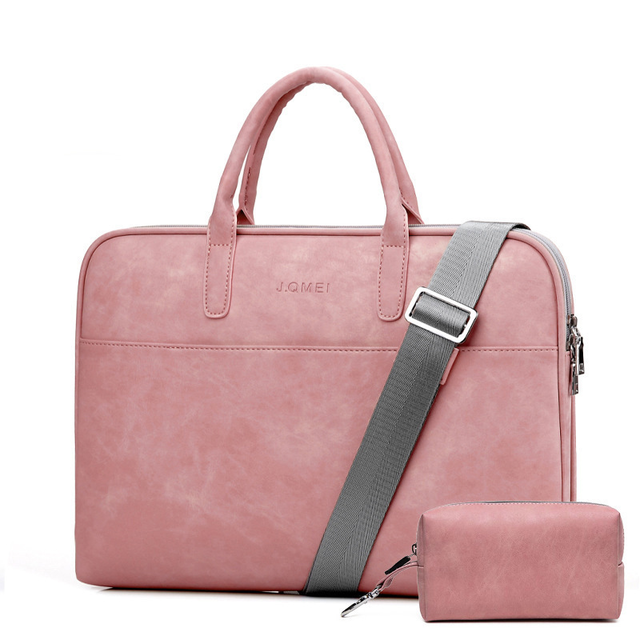 Torba damska JQ Camilla na laptopa 15,6&quot; eco skóra + etui - Kolor: różowy
