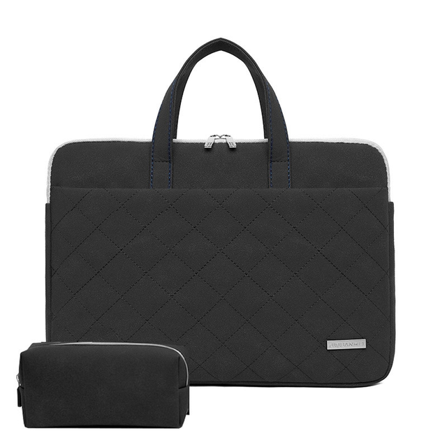 Etui/torba JQ Paola pikowane na laptopa 15,6&quot; eco skóra - Kolor: grafitowy