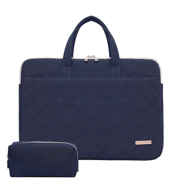 Etui/torba JQ Paola pikowane na laptopa 15,6&quot; eco skóra - Kolor: granatowy
