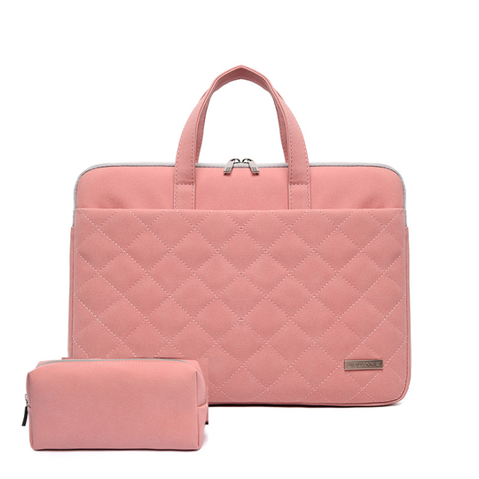 Etui/torba JQ Paola pikowane na laptopa 15,6&quot; eco skóra - Kolor: różowy