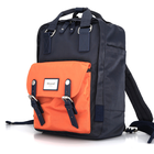 Plecak Himawari HM188L na laptopa 13,3&quot; 14,1&quot; vintage - Kolor: 71. granatowo-pomarańczowy