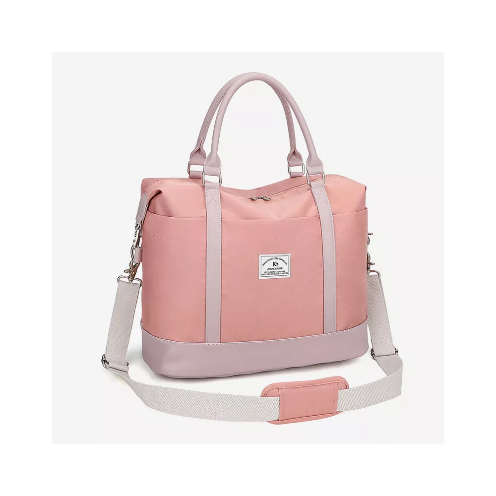 Torba z paskiem Kooger L969 bagaż podręczny ryanair wizzair 40x30x20cm - Kolor: różowy