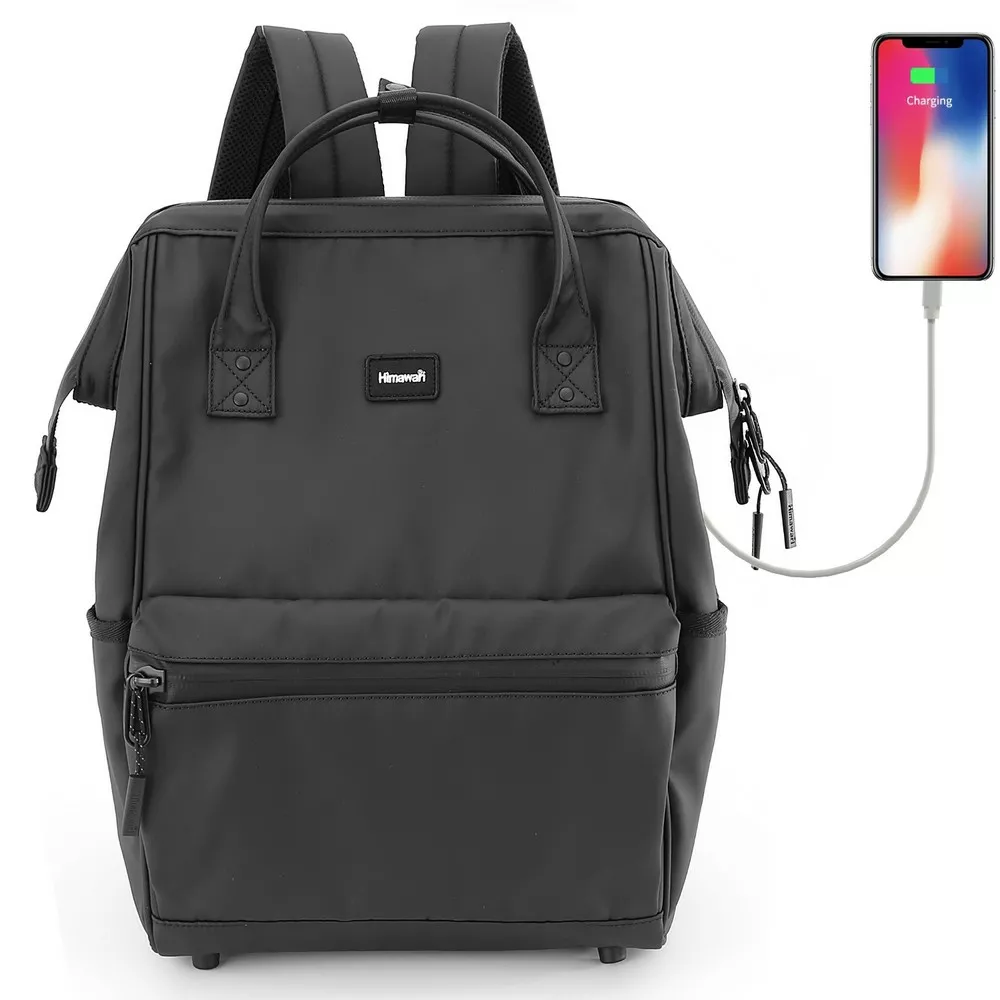 Plecak Himawari 1884 na laptopa 15,6 - 16,4" z USB - Kolor: 05. czarny
