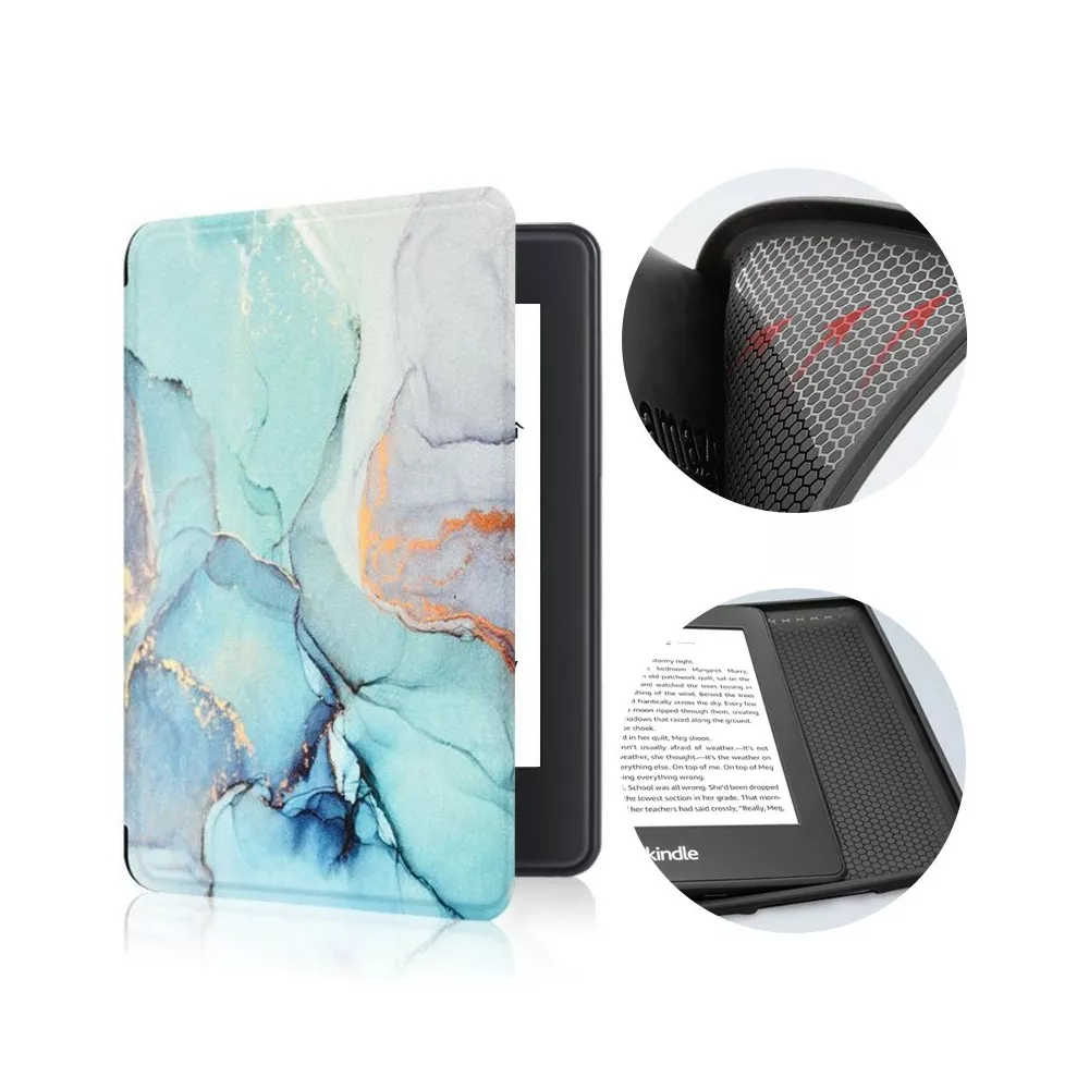 Etui Kindle 11 Touch silikonowy tył wzory - Kolor: 42. Blue marble