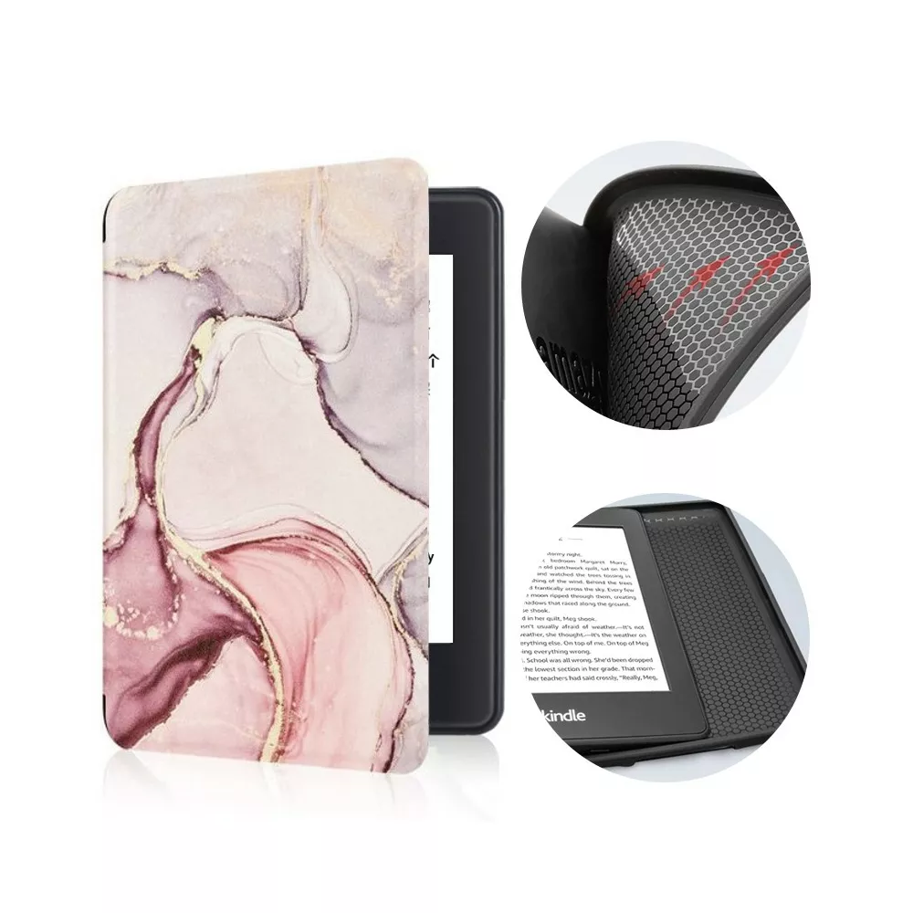 Etui Kindle 11 Touch silikonowy tył wzory - Kolor: 43. Pink marble