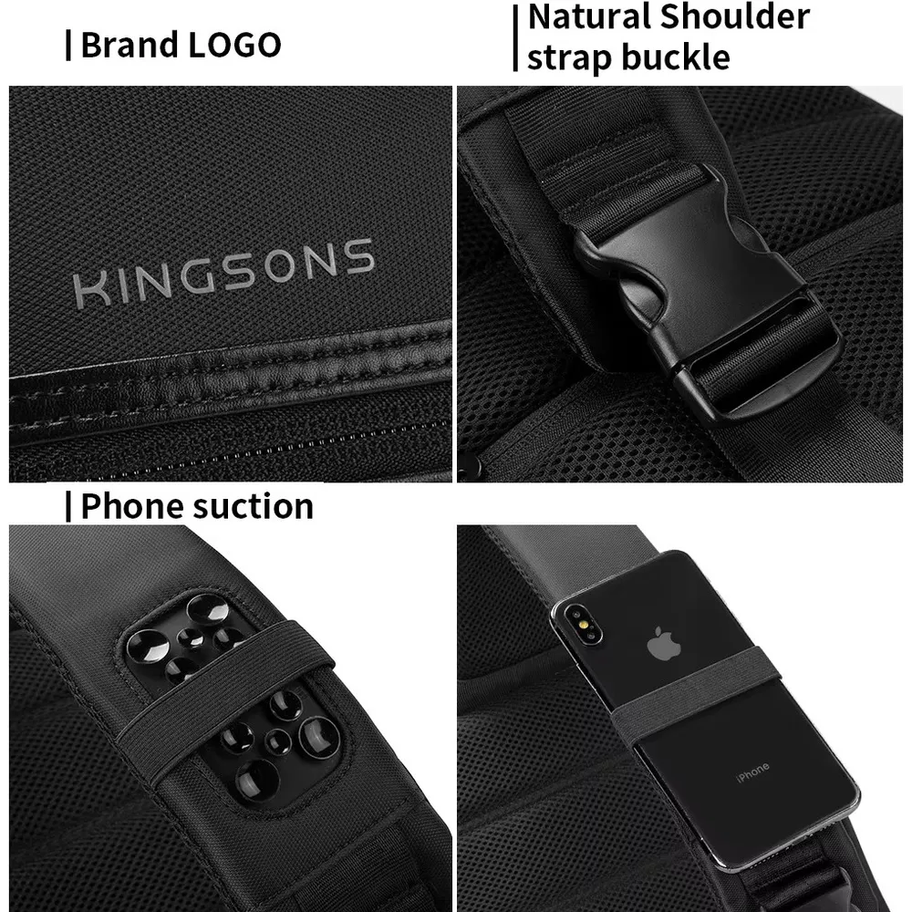 Antykradzieżowy plecak Kingsons KS3165W na laptopa 13,3 - 14,1" z USB