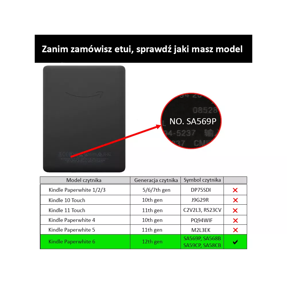 Etui Kindle Paperwhite 6 silikonowy tył 7" tekstura
