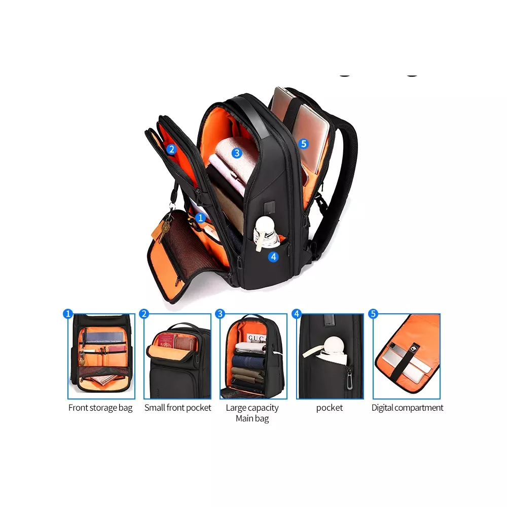 Plecak FRN na laptopa 15,6" 8289 z USB bagaż podręczny
