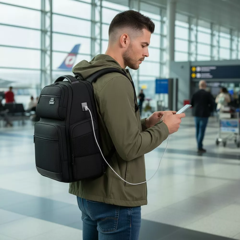 Plecak FRN na laptopa 15,6" FRN9122 z USB bagaż podręczny RFID Protection