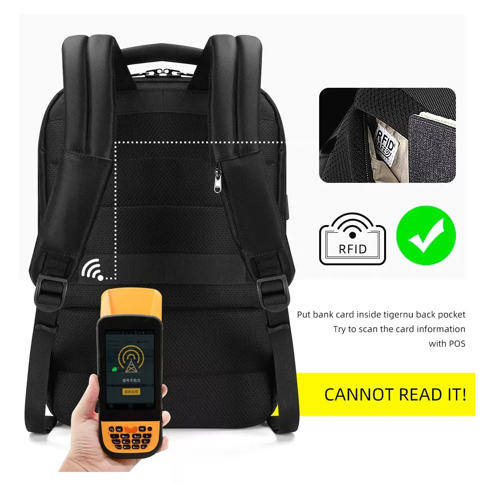 Plecak Tigernu na laptopa 15,6" T-B3966 ochrona RFID i USB
