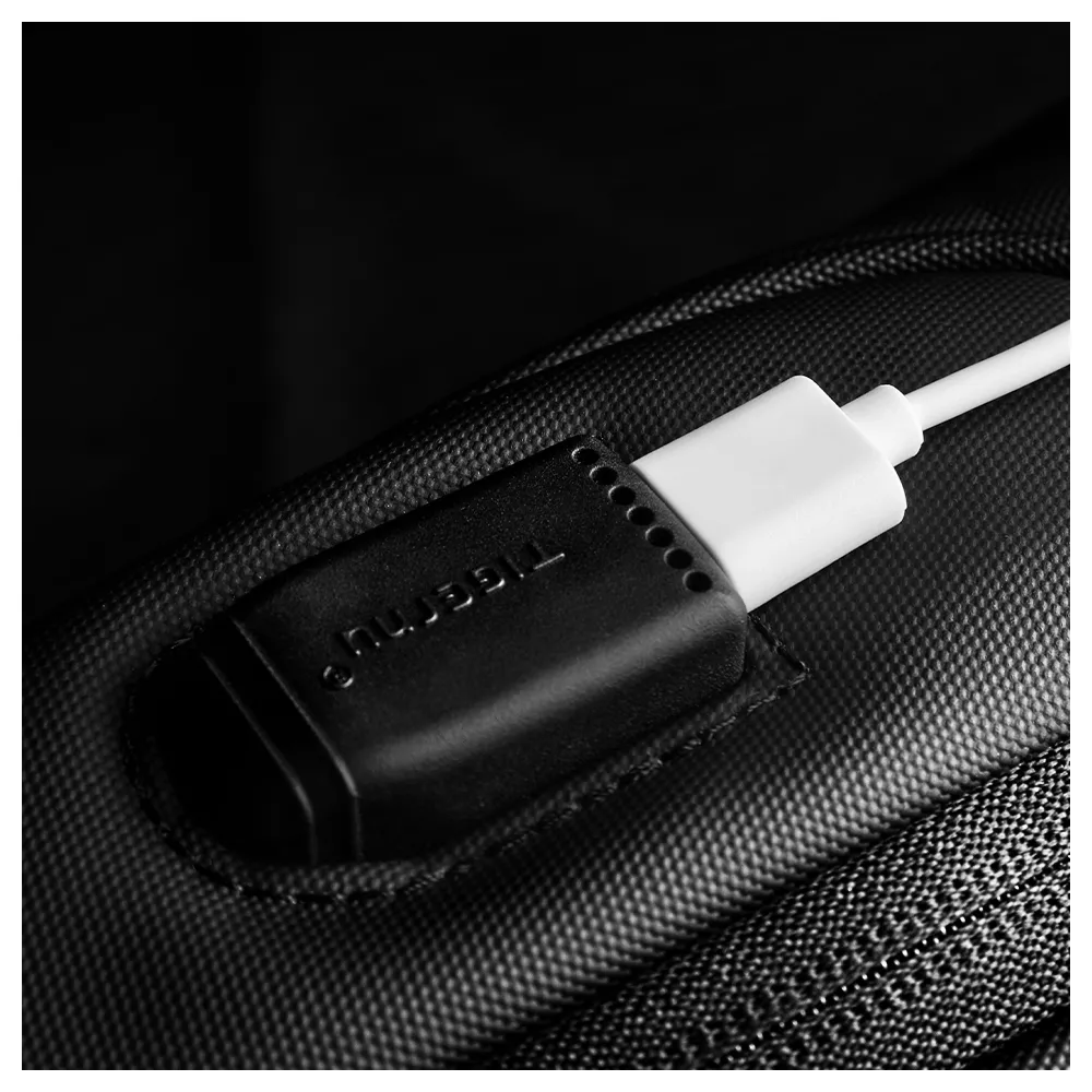 Plecak miejski Tigernu na jedno ramię antykradzieżowy organizer z USB i RFID T-S8102