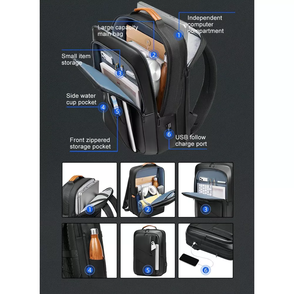 Plecak/torba Eurcool/Nigeer na laptopa 15,6" EC-2000 z USB (1)