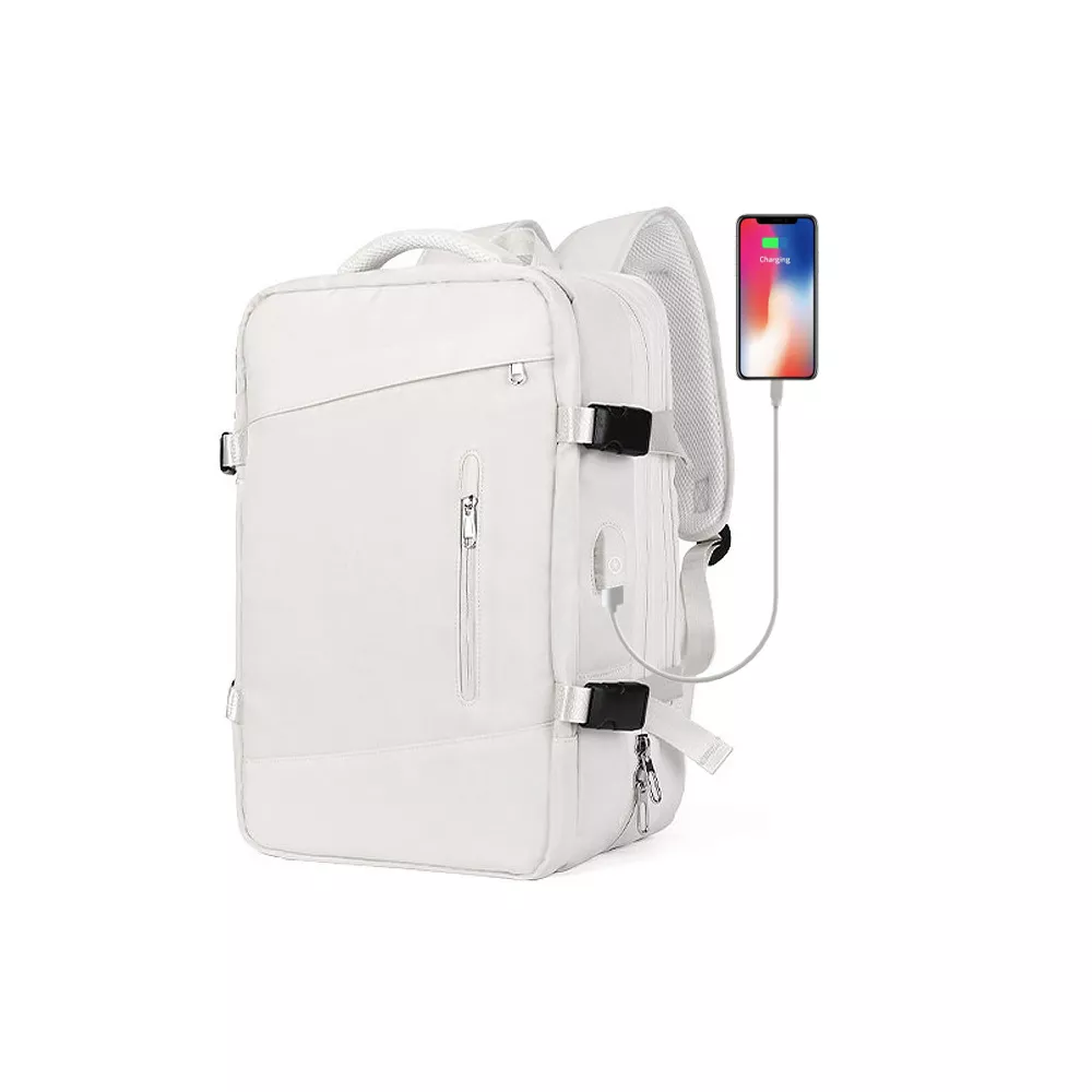 Plecak Macwave Traveler na laptopa 17,3" AX9169 bagaż podręczny z USB - Kolor: ecru