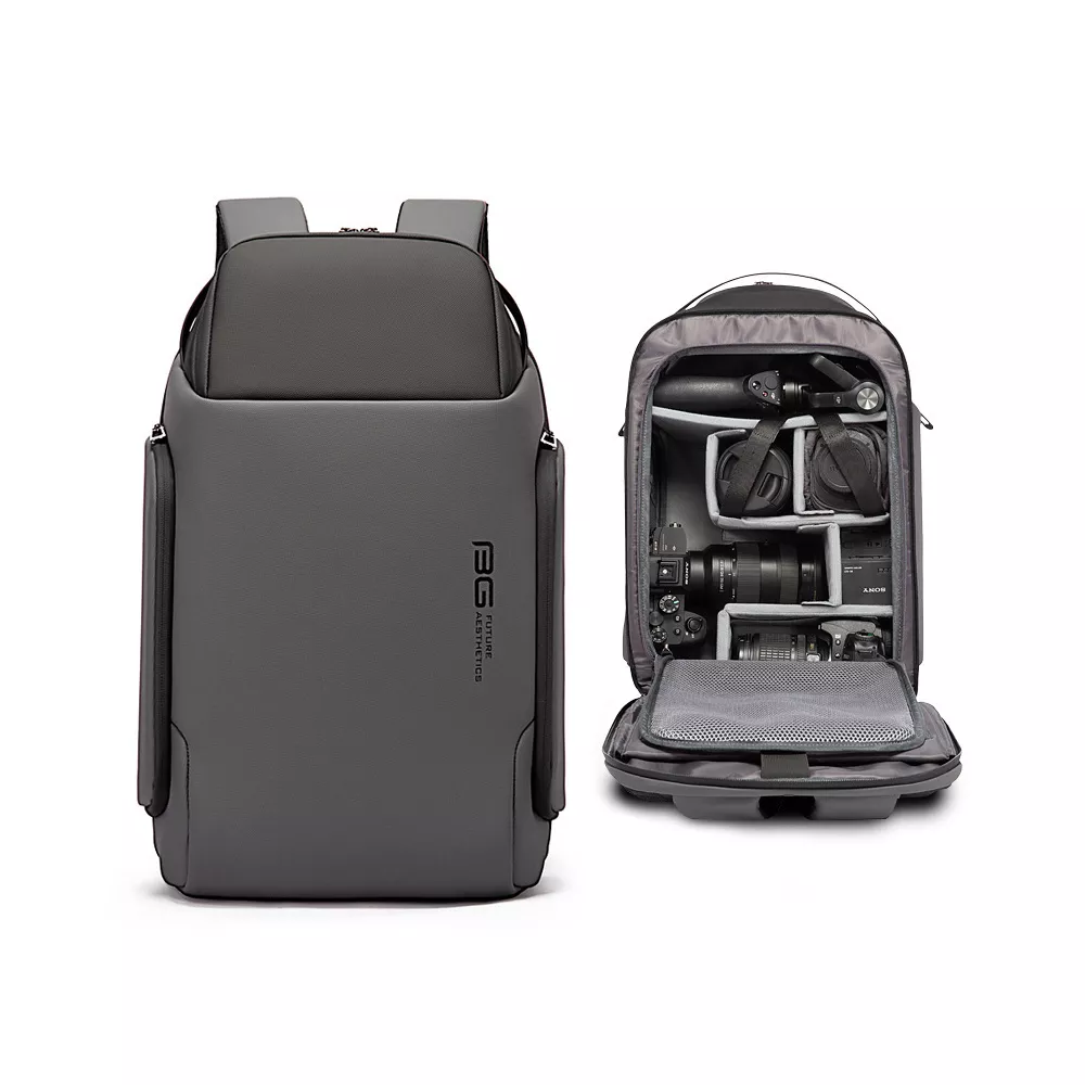 Plecak fotograficzny Bange 7277-15 na aparat + laptopa 15,6" - Kolor: szary