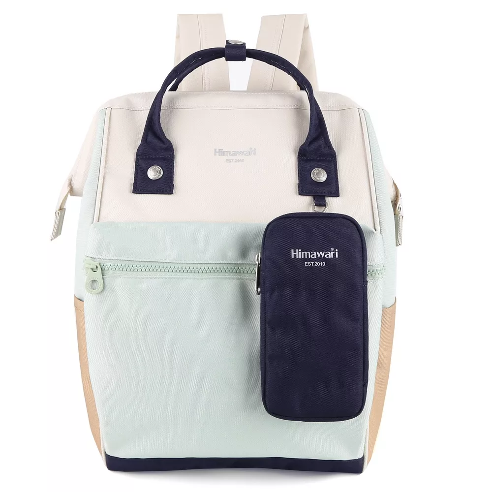 Plecak Himawari 1027 na laptopa 15" + etui - Kolor: 14. piaskowo-miętowo-granatowy