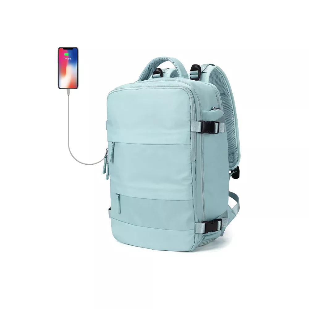 Plecak Macwave 1688 na laptopa 15,6" bagaż podręczny WIZZAIR RYANAIR 40x30x20cm z USB - Kolor: eukaliptusowy