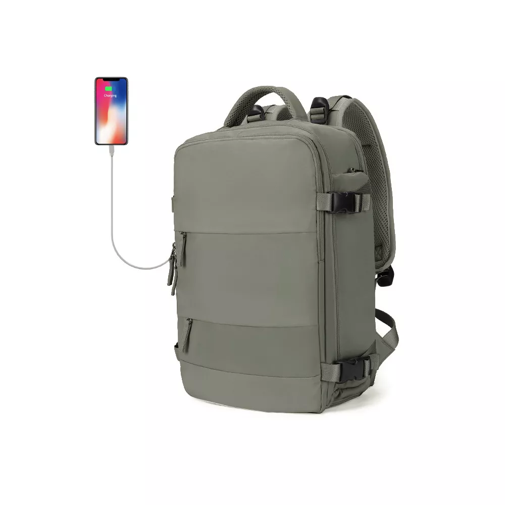 Plecak Macwave 1688 na laptopa 15,6" bagaż podręczny WIZZAIR RYANAIR 40x30x20cm z USB - Kolor: szałwia
