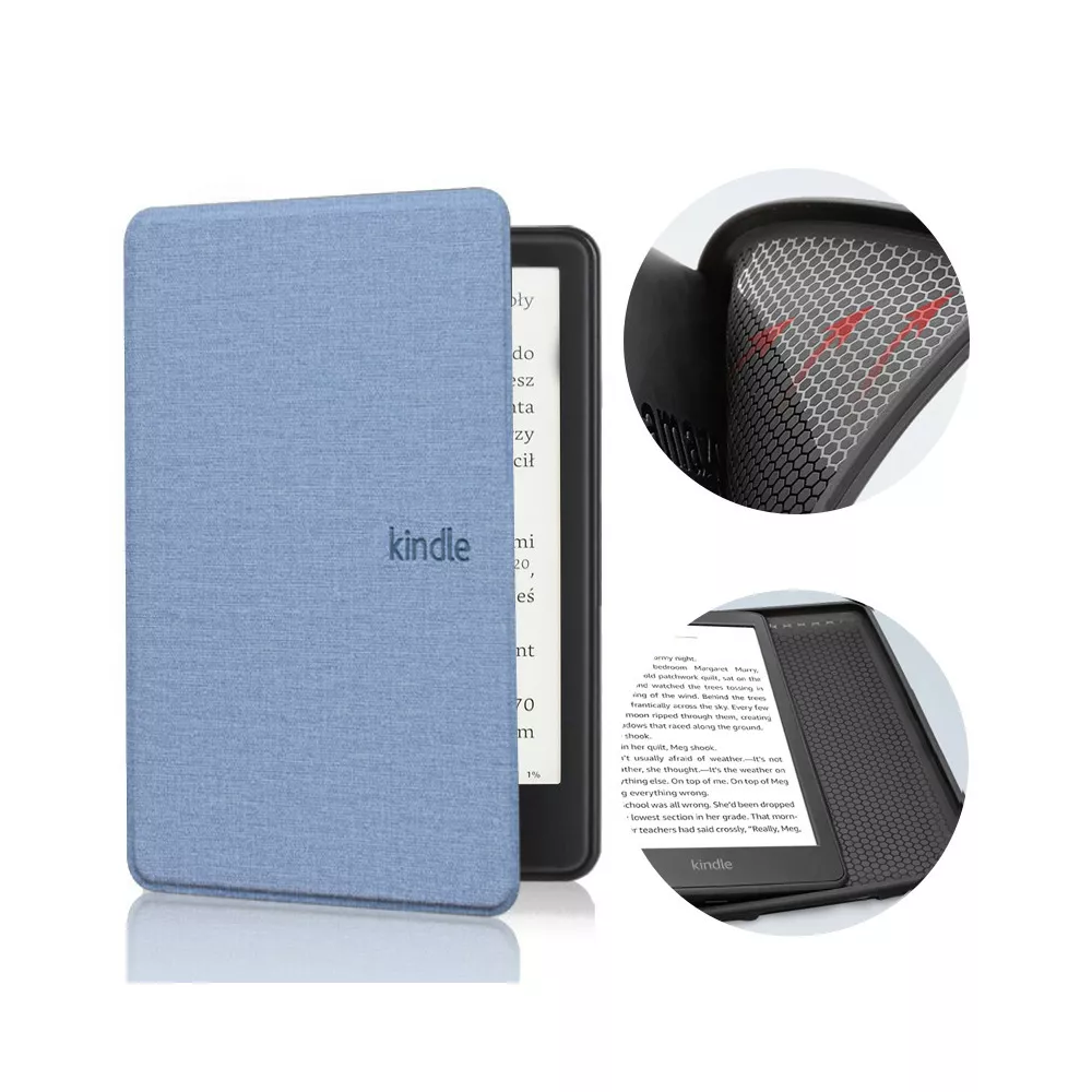 Etui Kindle 11 Touch silikonowy tył tekstura - Kolor: jasnoniebieski