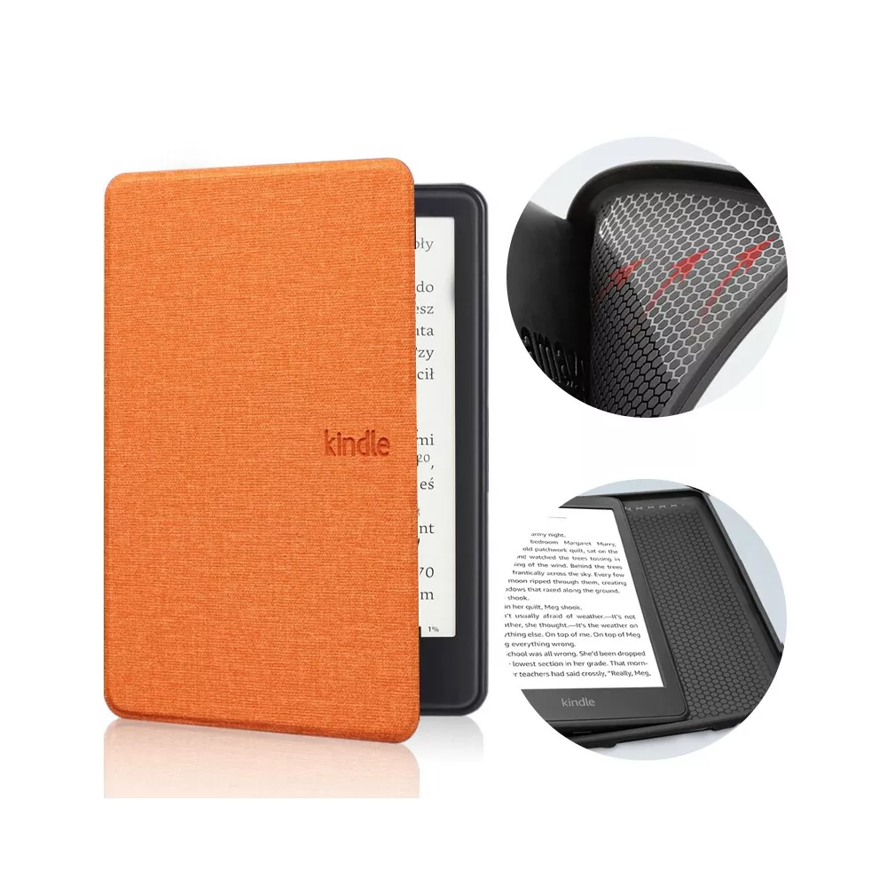 Etui Kindle 11 Touch silikonowy tył tekstura - Kolor: pomarańczowy