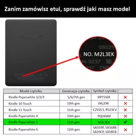 Etui Kindle Paperwhite 5 silikonowy tył 6,8" wzory