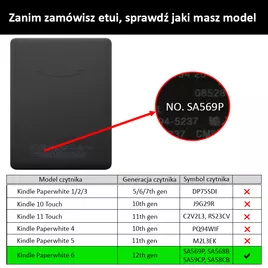 Etui Kindle Paperwhite 6 silikonowy tył 7" wzory