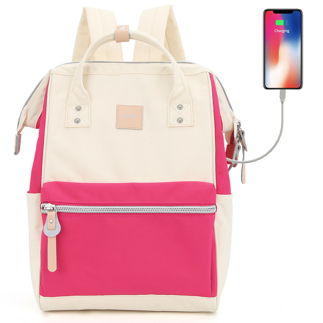 Plecak Himawari Sorrel HM1881 na laptopa 13,3&quot; z USB - Kolor: 40. żółto-różowy