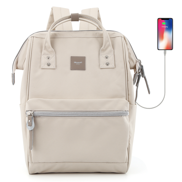 Plecak Himawari Sorrel HM1881 na laptopa 13,3&quot; z USB - Kolor: 43. beżowy