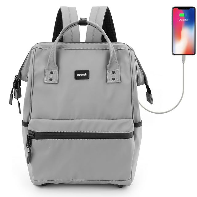 Plecak Himawari 1884 na laptopa 15,6 - 16,4&quot; z USB - Kolor: 01. jasnoszary