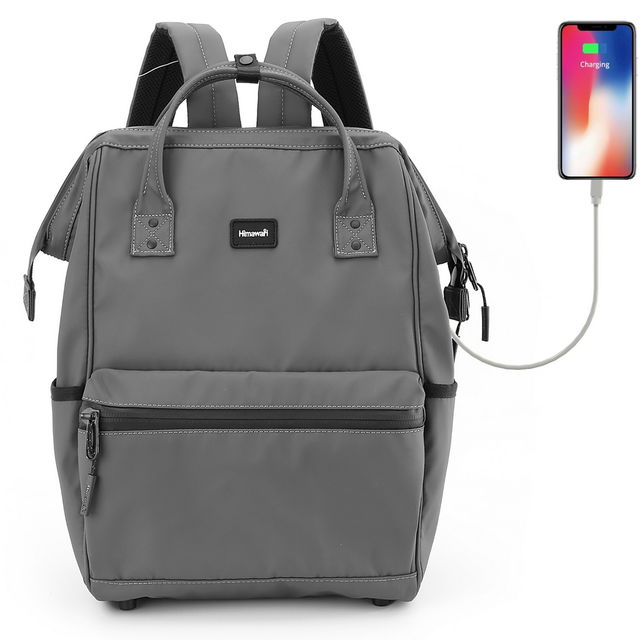 Plecak Himawari 1884 na laptopa 15,6 - 16,4&quot; z USB - Kolor: 02. ciemnoszary