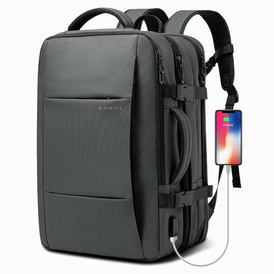 Plecak Bange na laptopa 17,3&quot; BG-1908 bagaż podręczny z USB - Kolor: szary