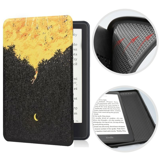 Etui Kindle Paperwhite 5 silikonowy tył 6,8&quot; wzory - Kolor: 22. Yellow Moon