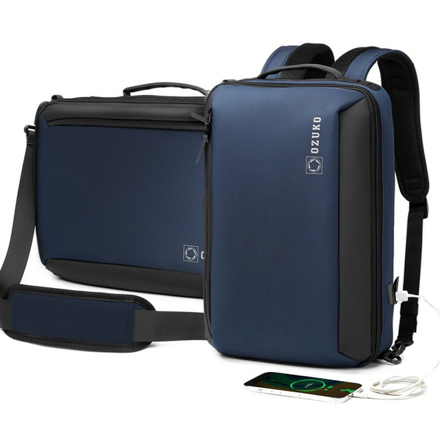 Torba/Plecak Ozuko na laptopa 15,6&quot; 9490 z paskiem - Kolor: niebieski