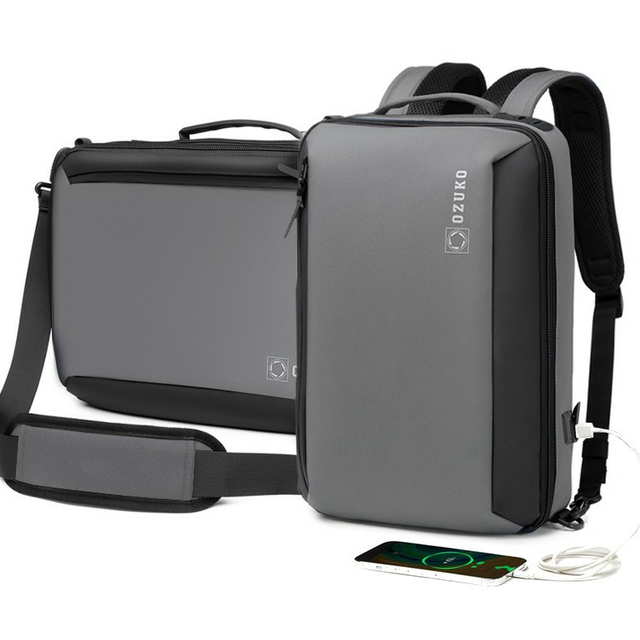 Torba/Plecak Ozuko na laptopa 15,6&quot; 9490 z paskiem - Kolor: szary