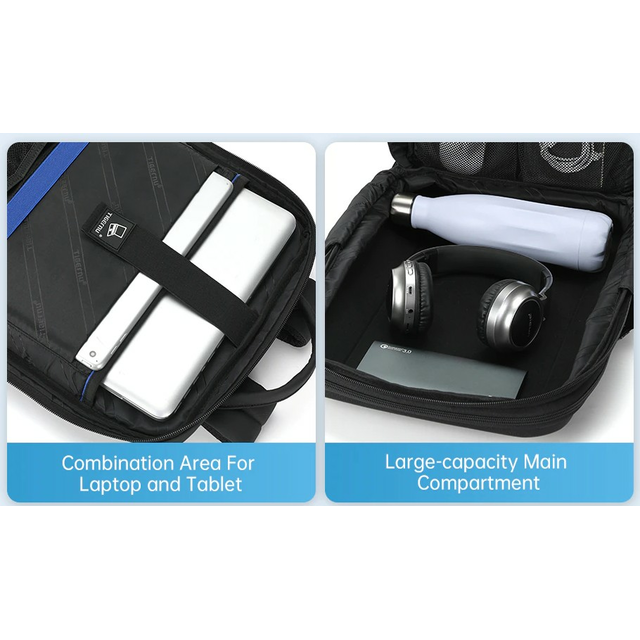 Antykradzieżowy plecak Arctic Hunter twarda skorupa na laptopa 15,6&quot; B00451 z organizerem (1)