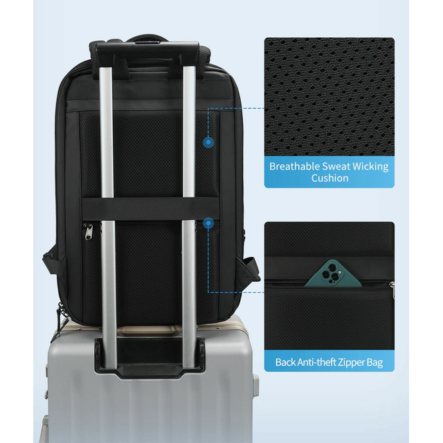 Antykradzieżowy plecak Arctic Hunter twarda skorupa na laptopa 15,6&quot; B00451 z organizerem (1)