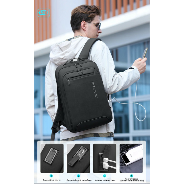 Antykradzieżowy plecak FRN na laptopa 17,3&quot; FRN7826 z USB